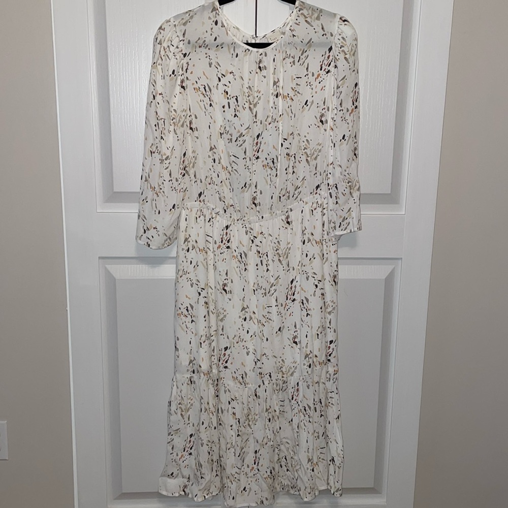 White floral midi dress